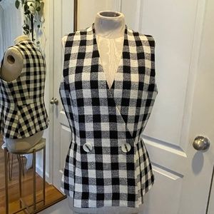 Zara Tweed Gingham Vest